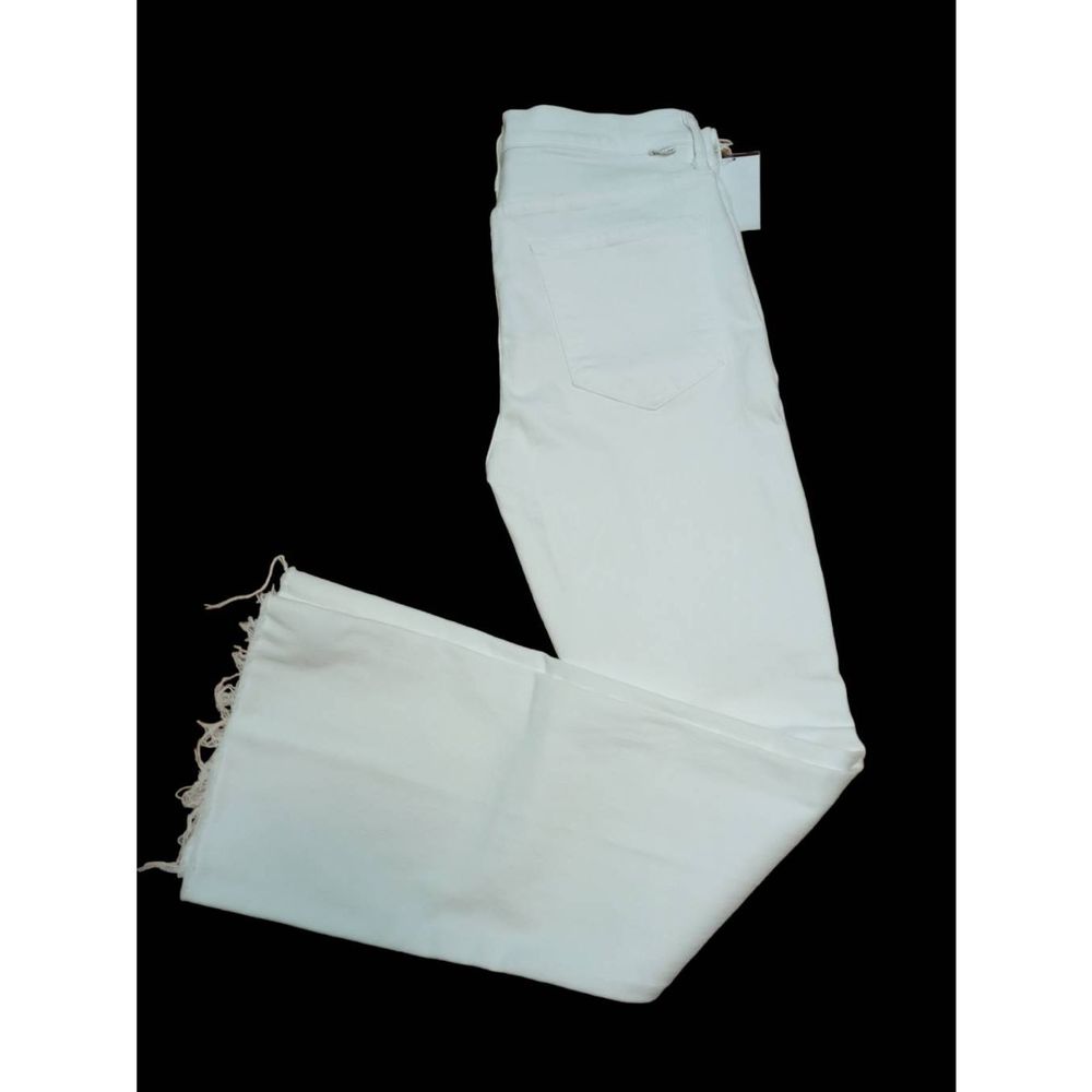 Mother Women's Denim The Weekender Fray Flare Fairest of Them All White Size 30